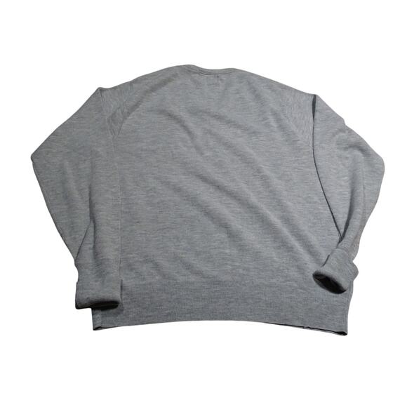 Vintage Steeplechase Gray V-Neck Sweater L - Cotton Wool Blend Embroidered Logo - Picture 7 of 7